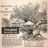Une publicité papier pour Swiss Family Robinson à Disneyland.