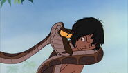 Kaa veux convaincre mowgli à regarder ses yeux