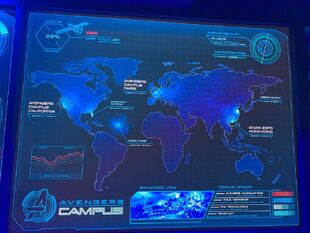 La carte "Avengers Campus: Around the World" dans les Parcs Disney