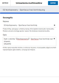 Dodawanie licencji (oraz opisu) podczas przesyłania pliku przez edytor