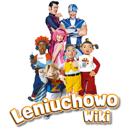 Główne postacie Leniuchowa oraz logo wiki