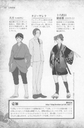 Profiles of Inukichi, Kiji, and Saruteito in Deadly Sins of Evil: The Tailor of Enbizaka