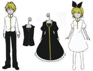 Concept art de Arte et Pollo dans leurs tenues