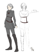 Concept art de l'uniforme de Mariam avant qu'elle soit femme de chambre