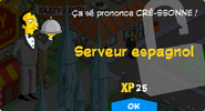 Fenêtre de déblocage du Serveur espagnol