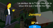 Fenêtre de déblocage de Jeremy