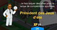 Fenêtre de déblocage du Président des Jeux d'été