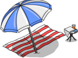 Serviette de plage et parasol