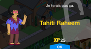 Fenêtre de déblocage de Tahiti Raheem