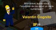 Fenêtre de déblocage de Valentin Cognito