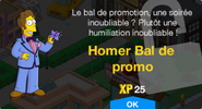 Fenêtre de déblocage d'Homer Bal de promo