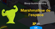 Fenêtre de déblocage du Marshmallow de l'espace