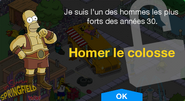 Fenêtre de déblocage de Homer le colosse