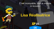 Fenêtre de déblocage de Lisa Réalisatrice