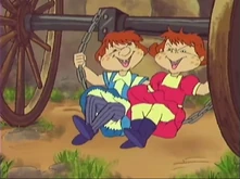 1992 cartoon series Eponine and Azelma as toddlers
