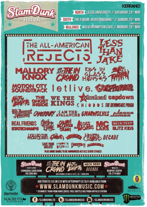 May 25th - Slam Dunk Festival 2014, The Forum, Hatfield, UK | Less Than ...