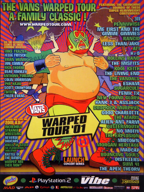 warped tour dates 2001