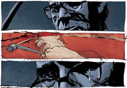 Thomas shedding a tear while reminiscing his victims.