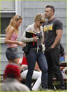August 31, 2009 filming a scene with Blake Lively