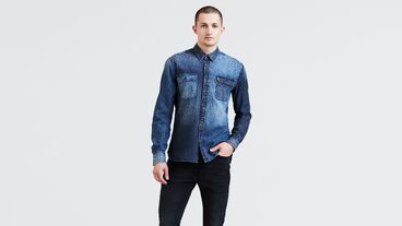 Jackson Worker Shirt in Pieced Indigo Stone