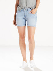 Mid‑length Hemmed Denim Shorts