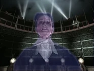 Holographic Judge sentencing Thodin in Cobalt Stadium.