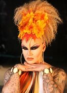 Nina Flowers. Una drag queen autodescrita como andrógina.