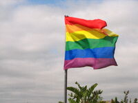 Bandiera dell'arcobaleno sventolata dal vento.jpg