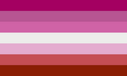 Bandera lesbiana de lápiz labial modificado.