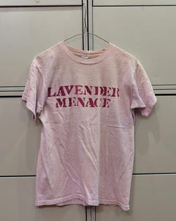 One of the original t-shirts worn by a Lavender Menace activist