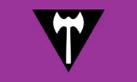 The labrys lesbian flag