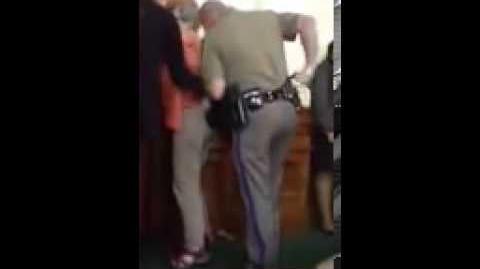 72yr old woman being arrested in Texas Senate gallery after Wendy Davis filibuster