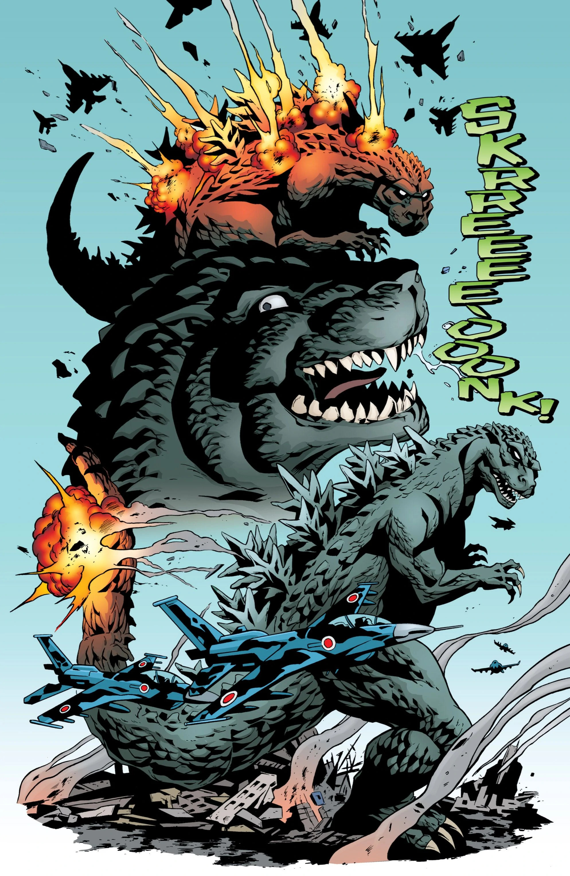 Luta de Godzilla vs Godzillas mais poderosos de todos