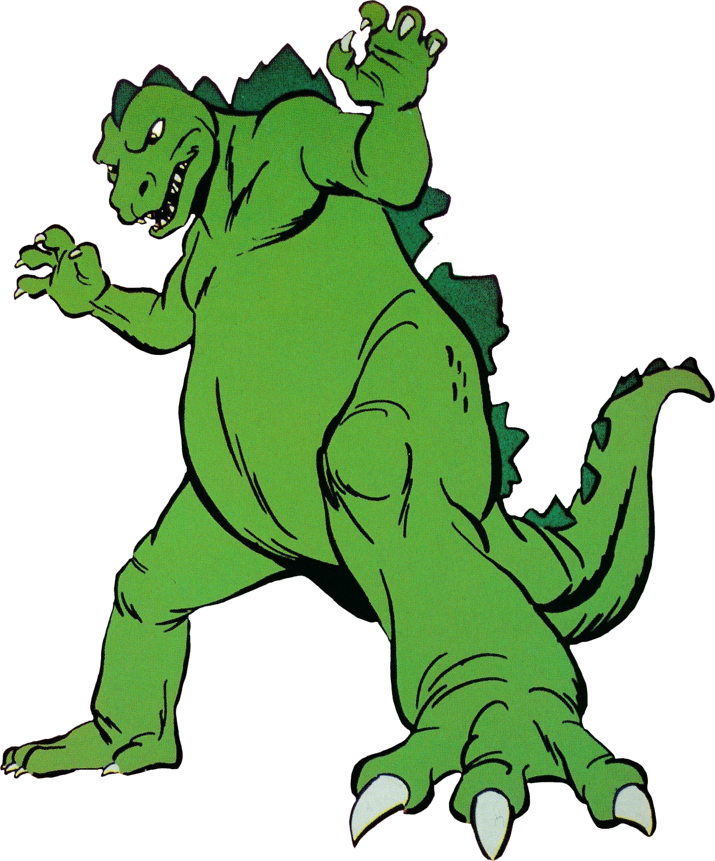 Desenho animado verde godzilla monstro imagem vetorial de a__n