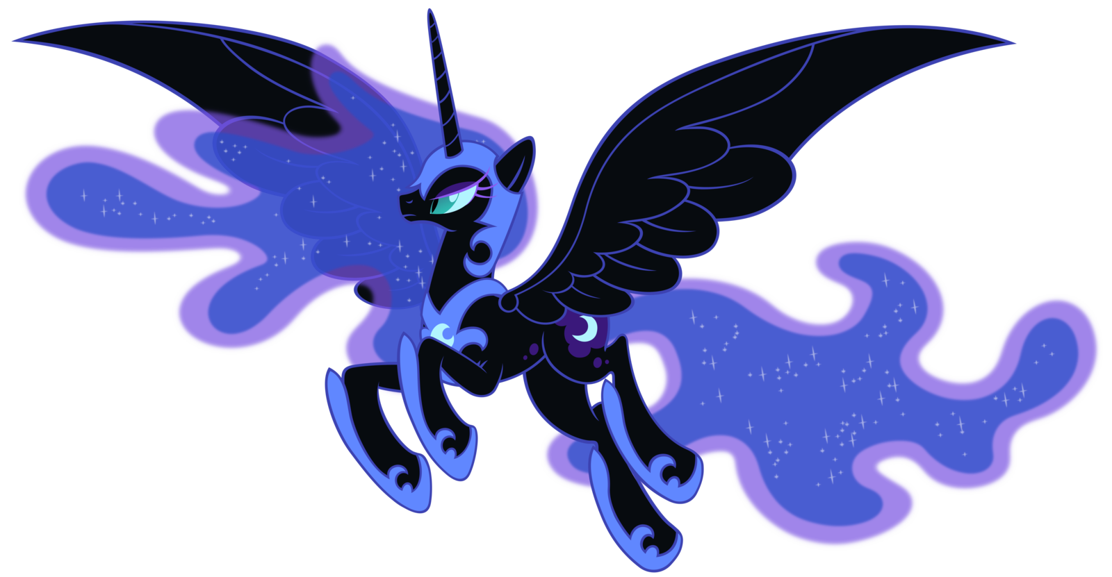 Princesa Luna Pensando, personagem My Little Pony em preto e roxo