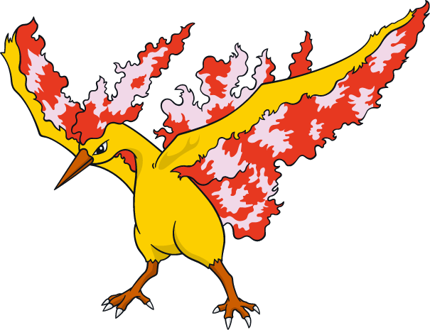 Moltres Tipo fogo e voador  Pokémon desenho, Pokemon fire red, Pokemon  lendario