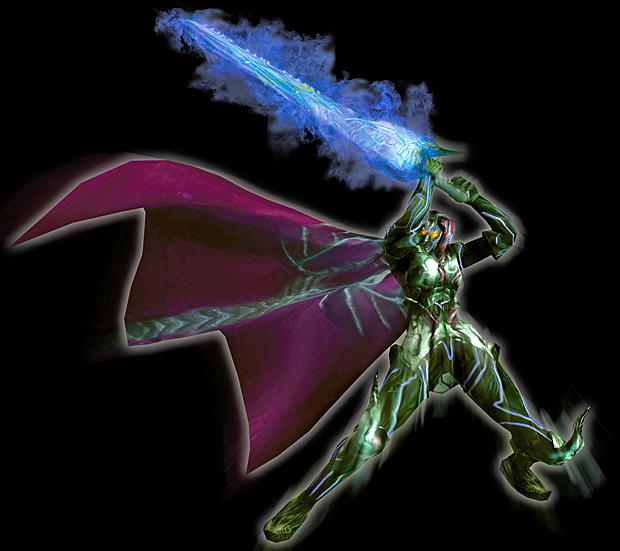 Grandes vilões - Vergil Sparda Poderes: Velocidade, força, sumonar espadas.  Ele tem esses poderes por causa que ele é um nephilin (metade anjo mãe ,  metade de demônio pai). Grande feito: Ter