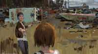 Chloe and Max in the junkyard.