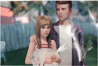 Young Chloe with her father and Bongo.