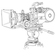 Unused camera drawing, intended for Rachel's character page in Max's journal.