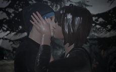 Max and Chloe kiss