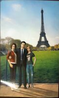 Rose with her husband and step-daughter in Paris, France.