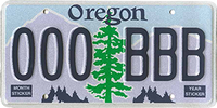 Placa típica de Oregon