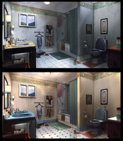 Variations of the Reynolds' bathroom.