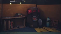 Cassidy's books and backpack.