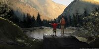 Sean and Daniel looking over Nisqually River.