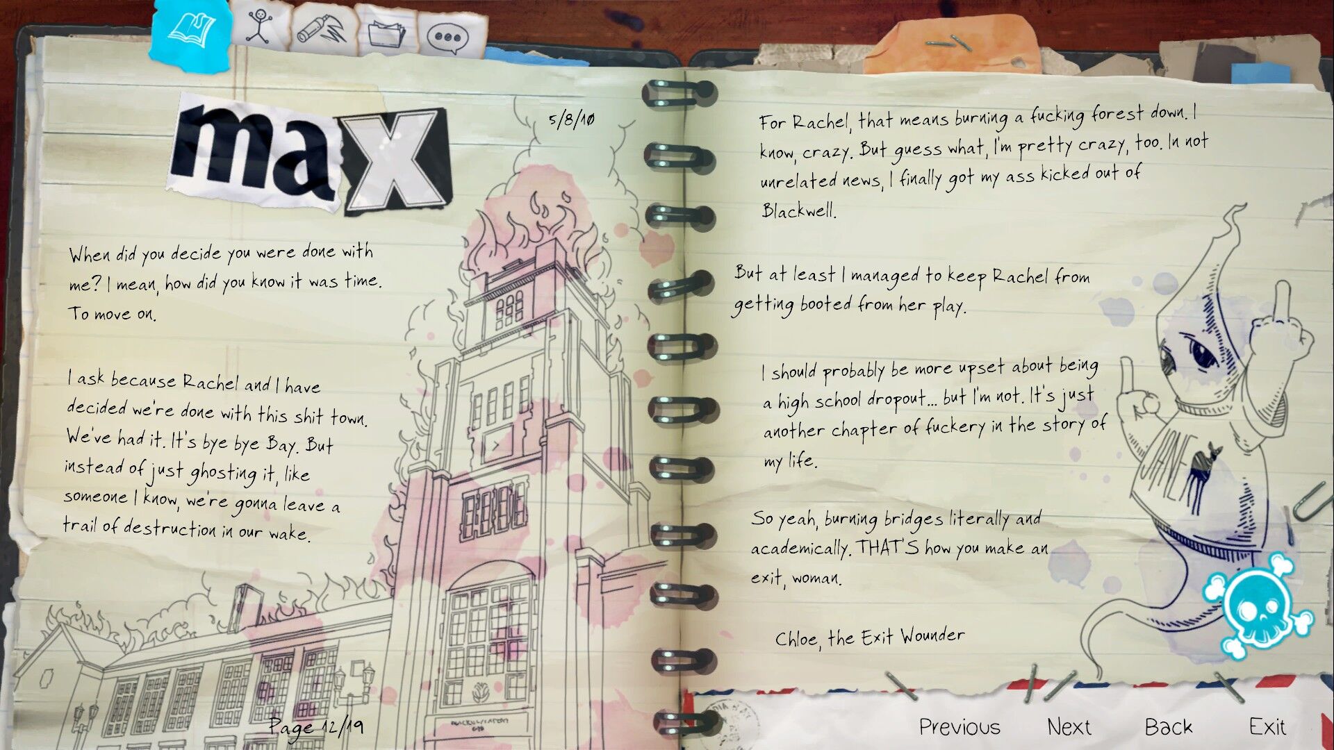 chloe s letters life is strange wiki