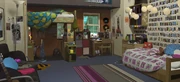 Early concept art (roommate) - rollerblades under Max's desk.