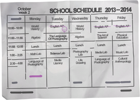 Max's school schedule