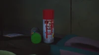 Finn's spray cans.